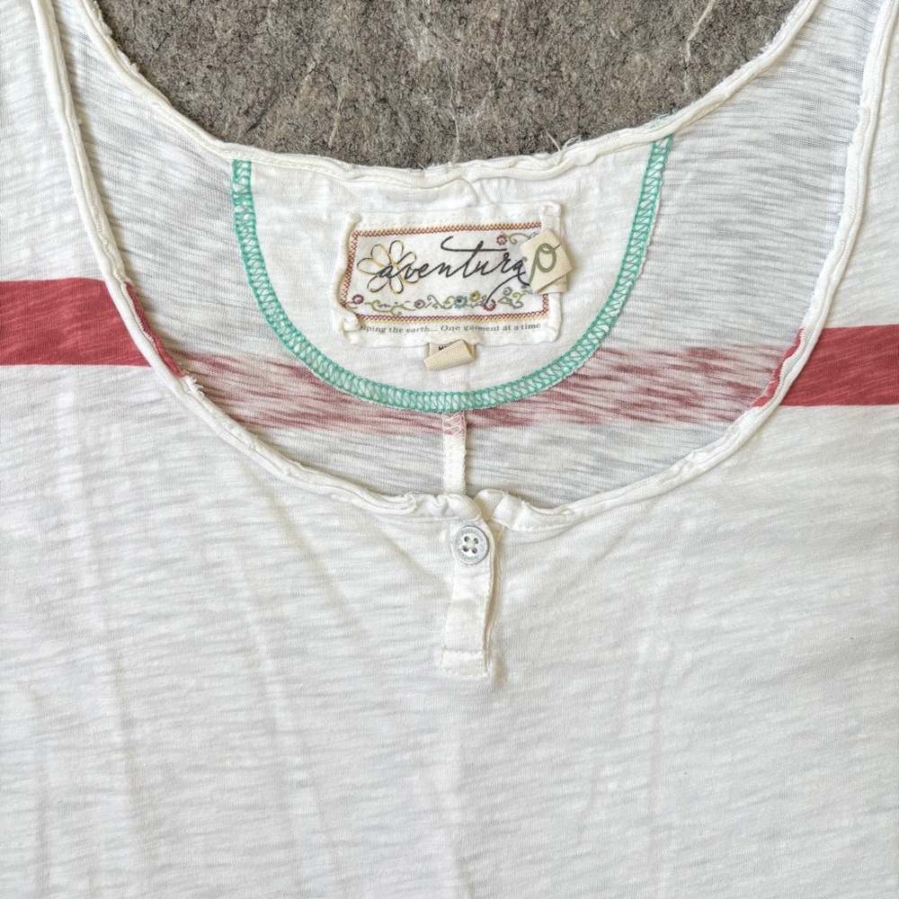Aventura eco organic cotton modal white red green brown colorblock tank top - Picture 7 of 13